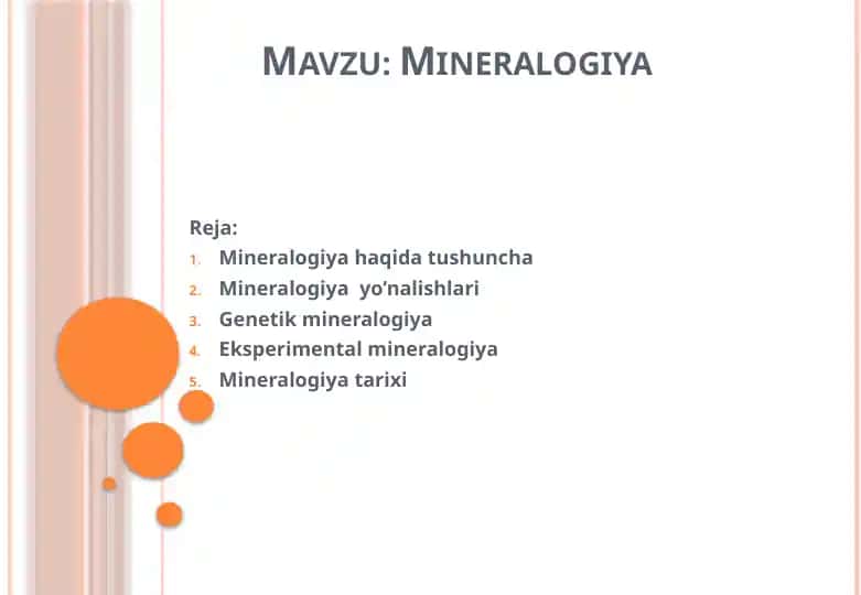 Mineralogiya haqida taqdimot