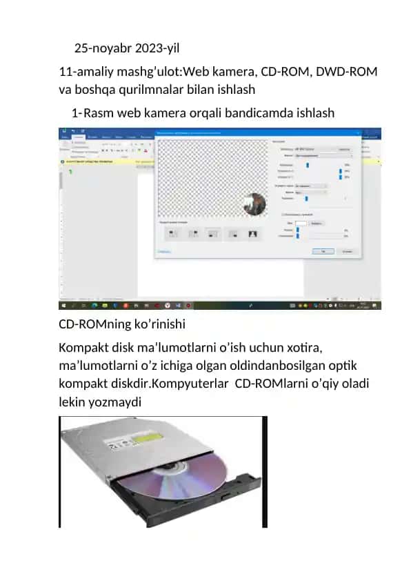 Web kamera, CD-ROM, DVD-ROM