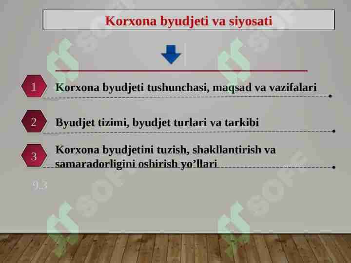 Korxona byudjeti va siyosati