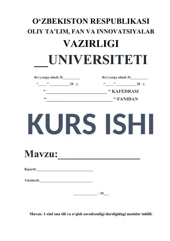 1-sinf Ona tili va o‘qish savodxonligi darsligidagi matnlar tahlili