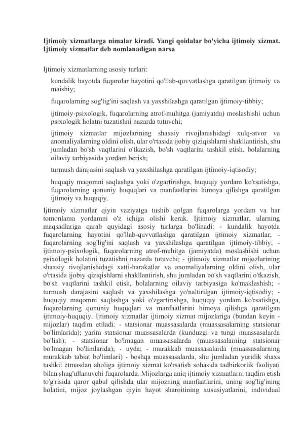 Ijtimoiy xizmatlar