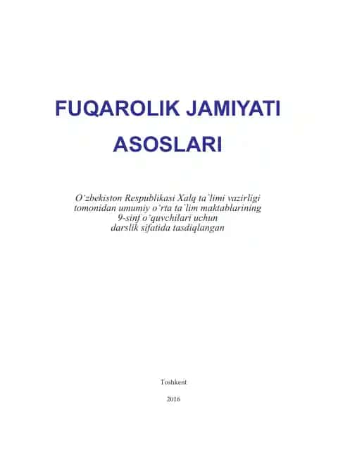 Fuqarolik jamiyati asoslari: 9-sinf uchun darslik