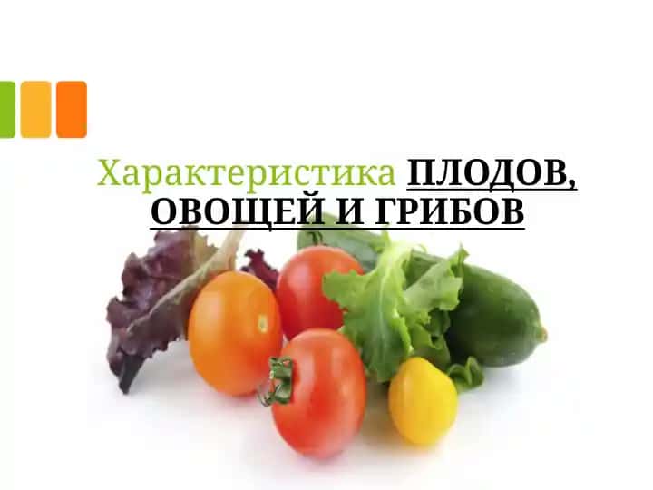 Химический состав и пищевая ценность свежих овощей и плодов