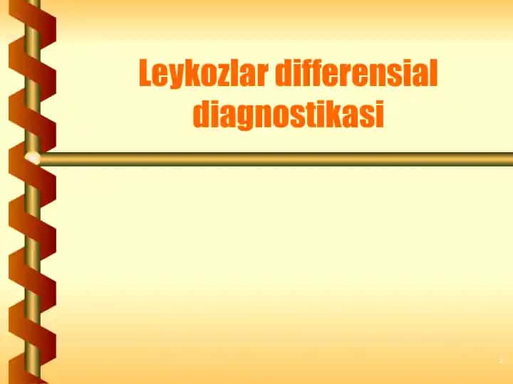Leykozlar differensial diagnostikasi