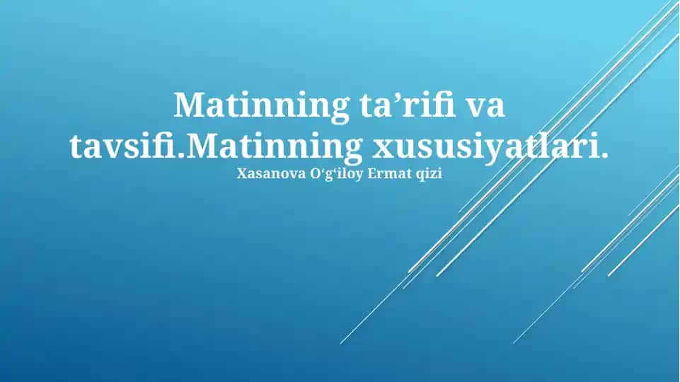 Matn tahlili asoslari