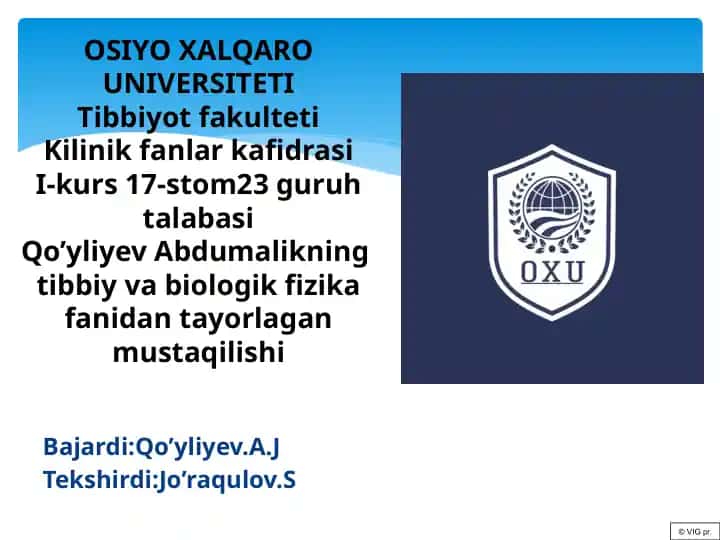 BIOFIZIKA FANIGA KIRISH