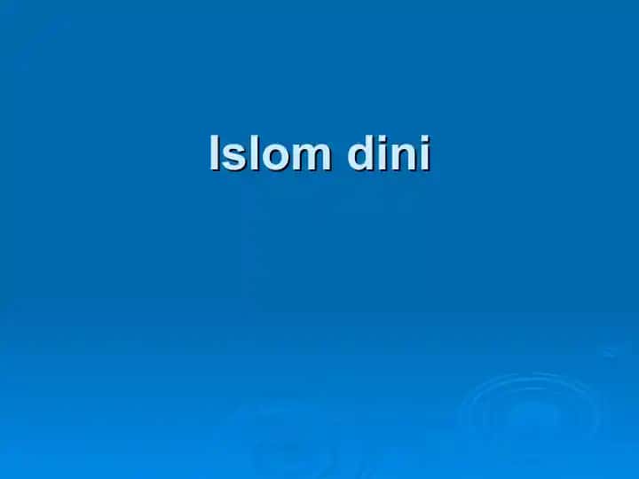 Islom dini