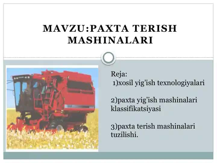 Paxta terish mashinalari