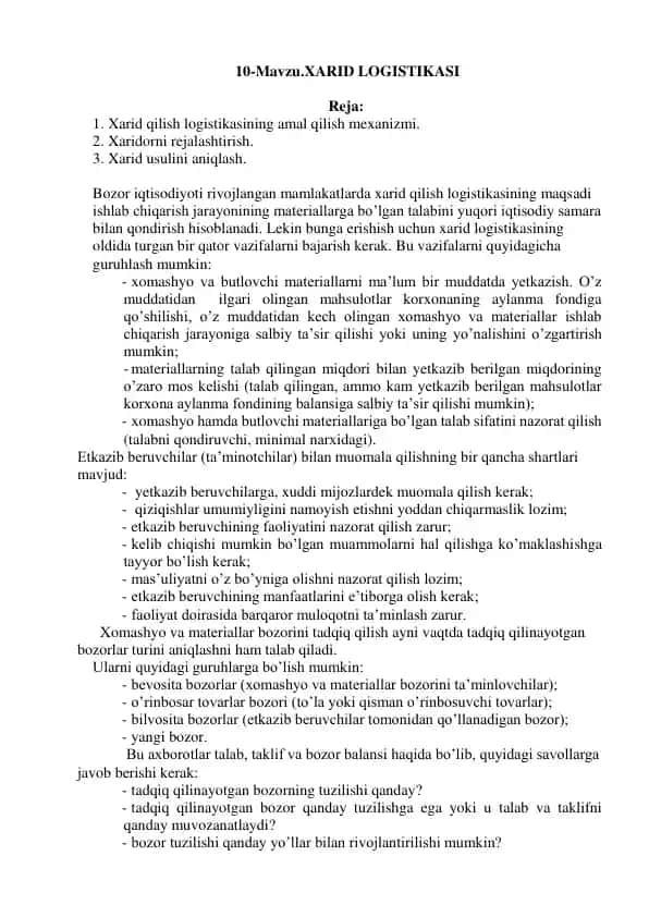 Xarid logistikasi