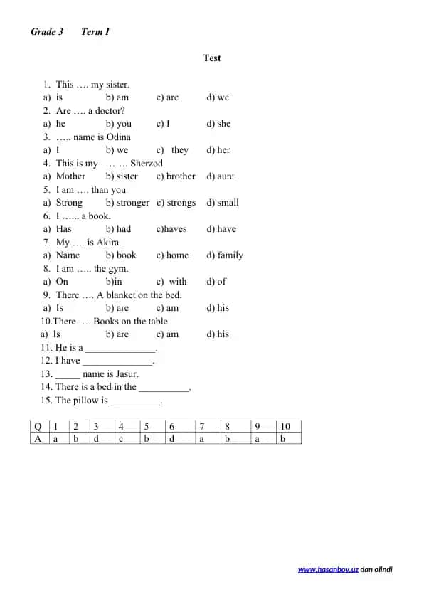English Grammar Test