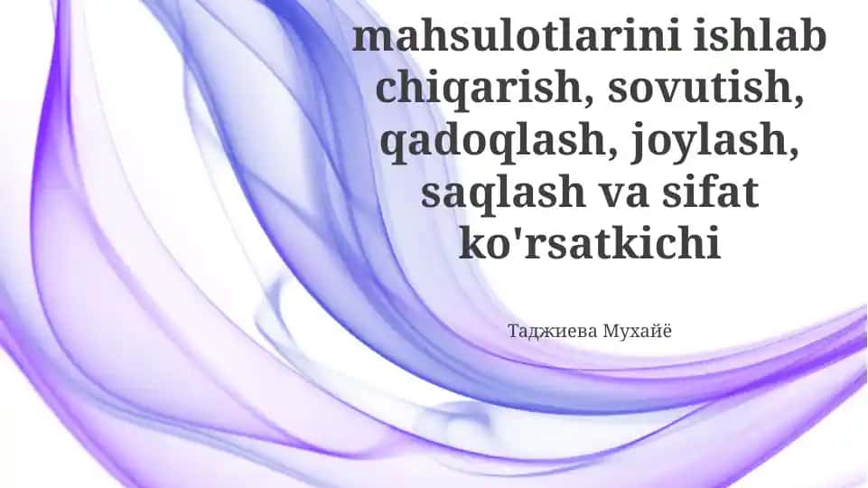 Makaron mahsulotlarini ishlab chiqarish, sovutish, qadoqlash, joylash, saqlash va sifat ko'rsatkichi