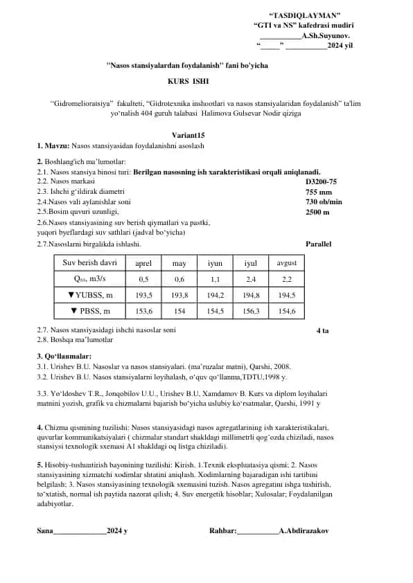 Nasos stansiya binosi