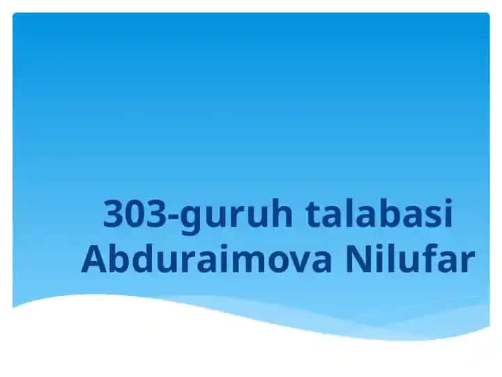 Suv muhitidagi moddat uzilishi haqida