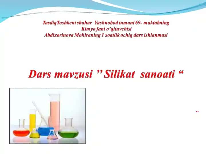 Abdixorinova Mohiraning 1 soatlik ochiq dars ishlanmasi