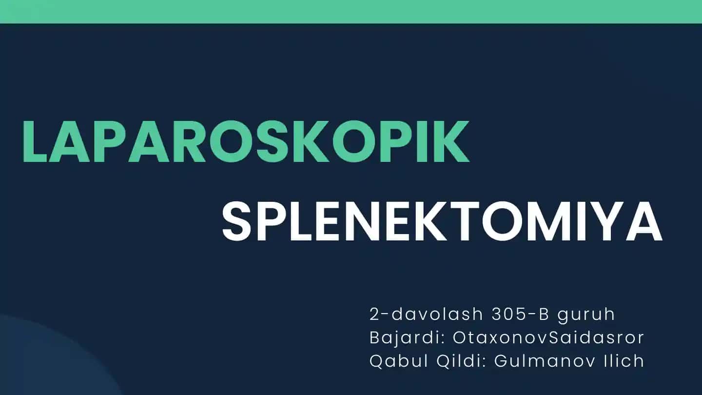 Laparoskopik splenektomiya