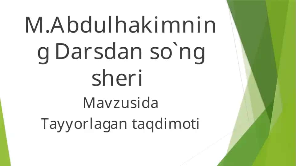 M.AbdulhakimningDarsdanso`ngsheri