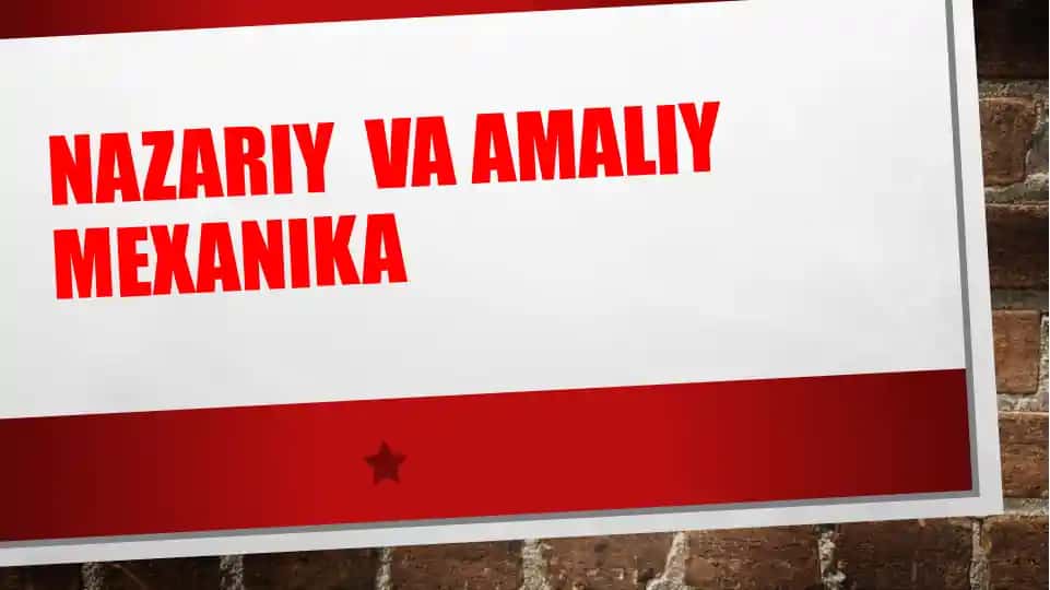 Nazariy va amaliy mexanika