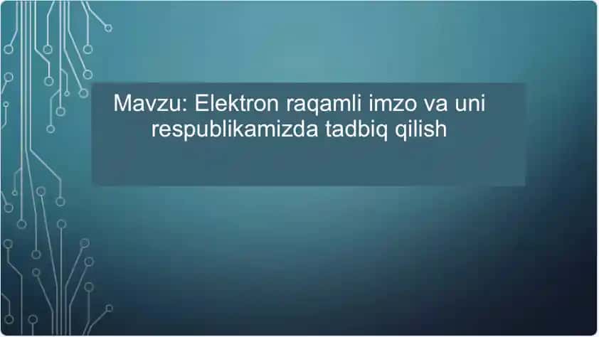 Elektron raqamli imzo