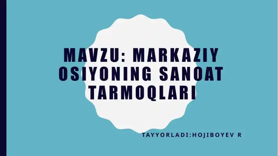 O‘zbekiston sanoat tarmoqlari