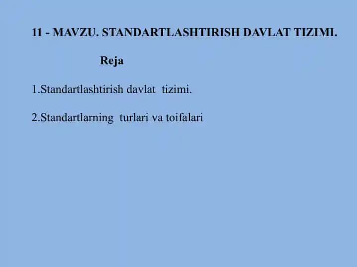 Standartlashtirish davlat tizimi