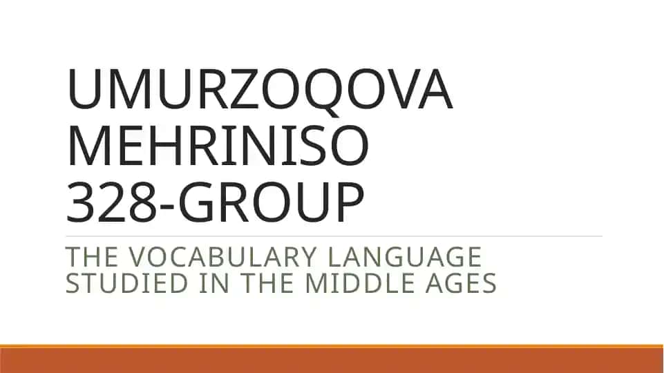 The vocabulary language studied in the middle ages