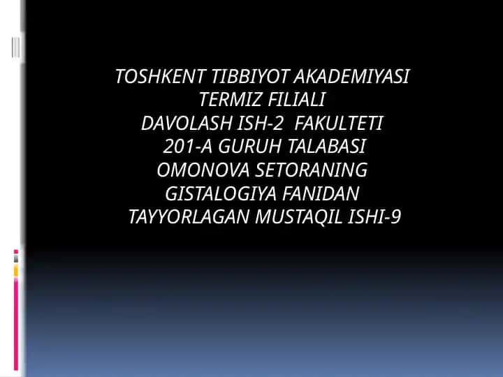 Hid bilish a’zosi umumiy tuzilishi