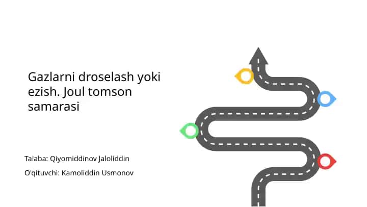 Gazlarni droselash yoki ezish. Joul tomson samarasi