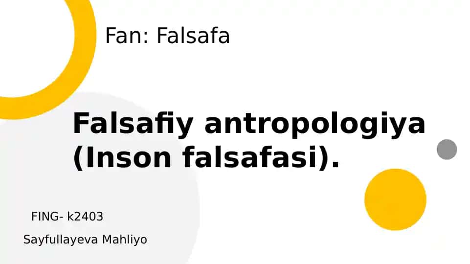 Falsafiy antropologiya (Inson falsafasi)