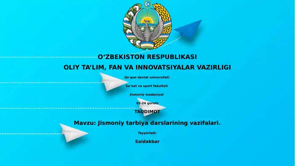 Jismoniy tarbiya darslarining vazifalari