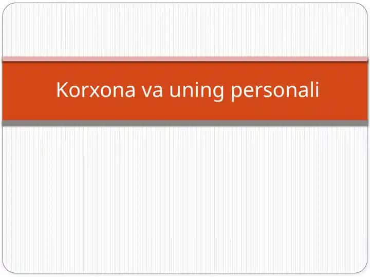 Korxona va uning personali
