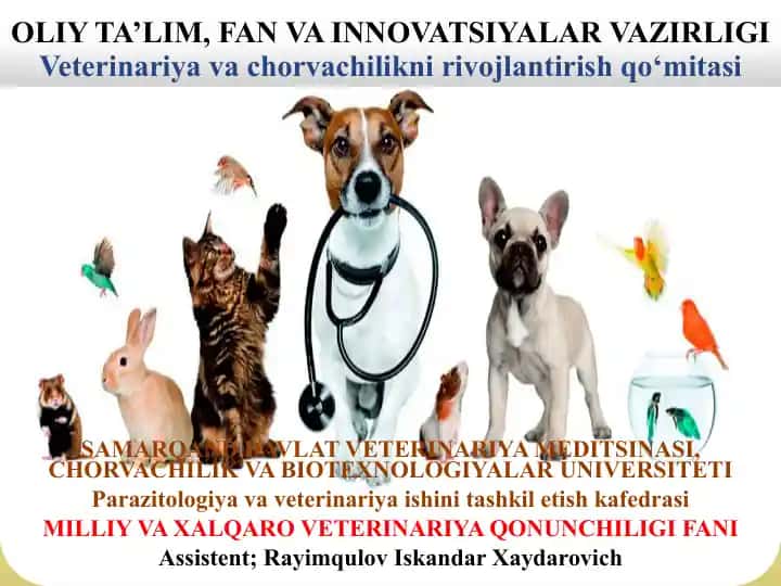 "VETERINARIYANING ASOSIY TUSHUNCHALARI"