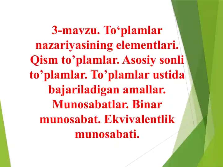 To'plamlar nazariyasi