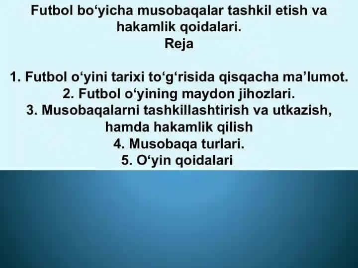 Futbol o'yini tarixi