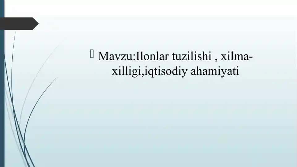 Ilonlar tuzilishi , xilma-xilligi, iqtisodiy ahamiyati