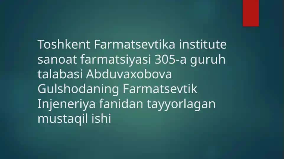 Farmatsevtika sanoatida maxsus quritgichlar