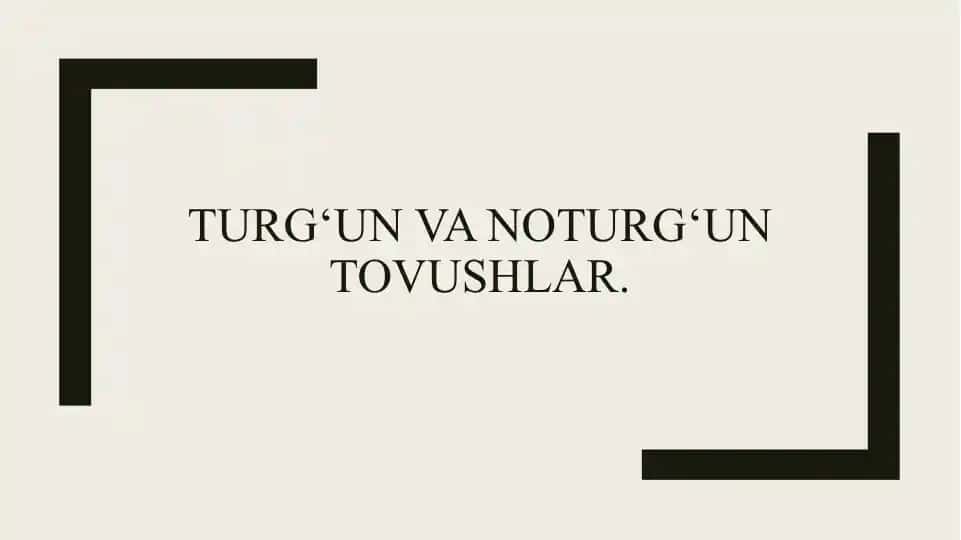 Turg‘un va noturg‘un tovushlar.