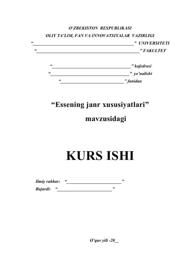 Essening janr xususiyatlari