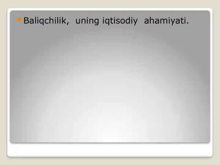 Baliqchilik