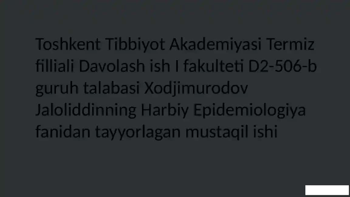 Bakteriologik Qurol Xavfi: Tayyorgarlik va Oqibatlar