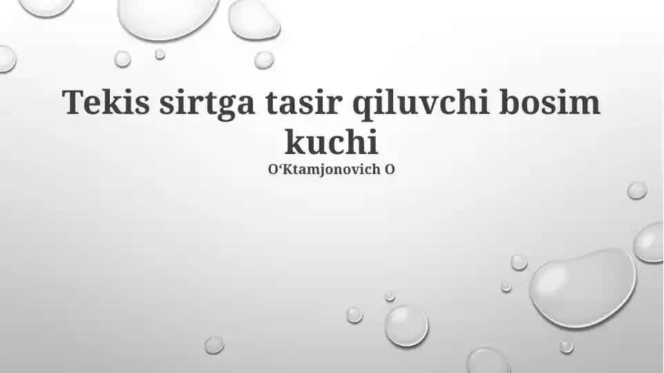 Bosim asoslari