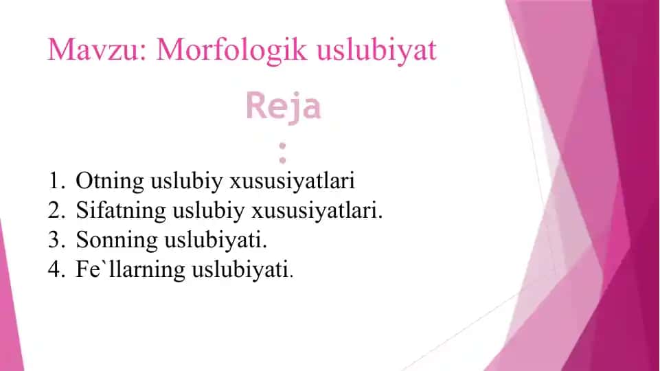 Morfologik uslubiyat