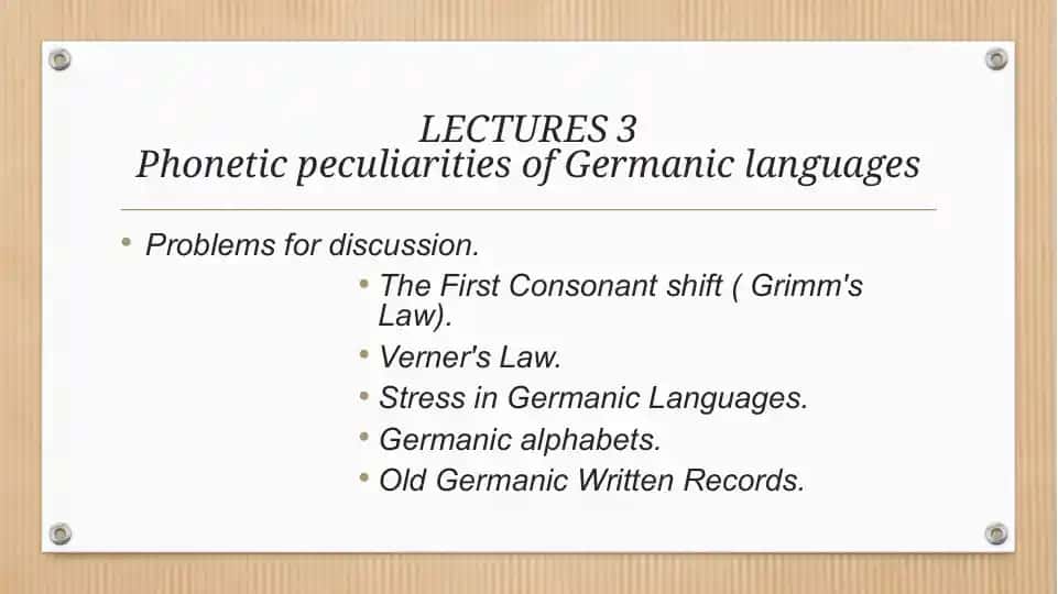 Phonetical peculiarities of Germanic languages