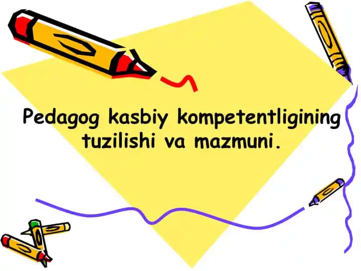 Pedagog kasbiy kompetentligining tuzilishi va mazmuni
