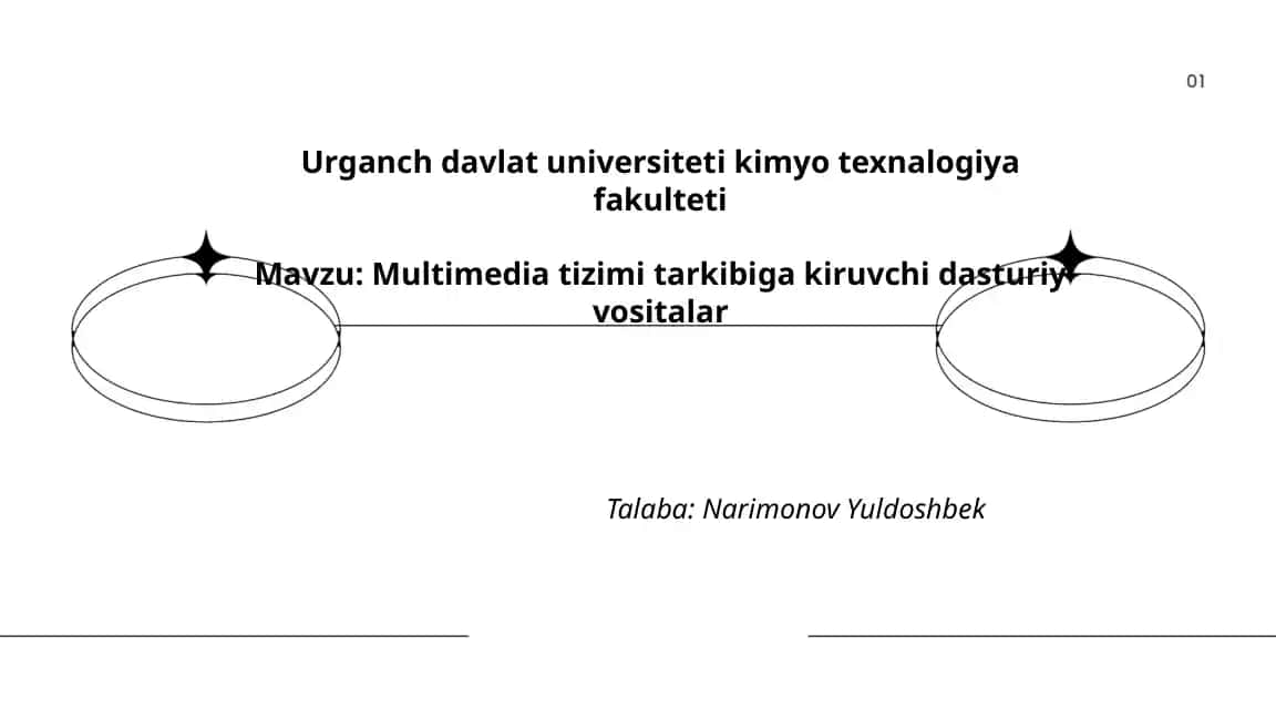 Multimedia tizimi tarkibiga kiruvchi dasturiy vositalar