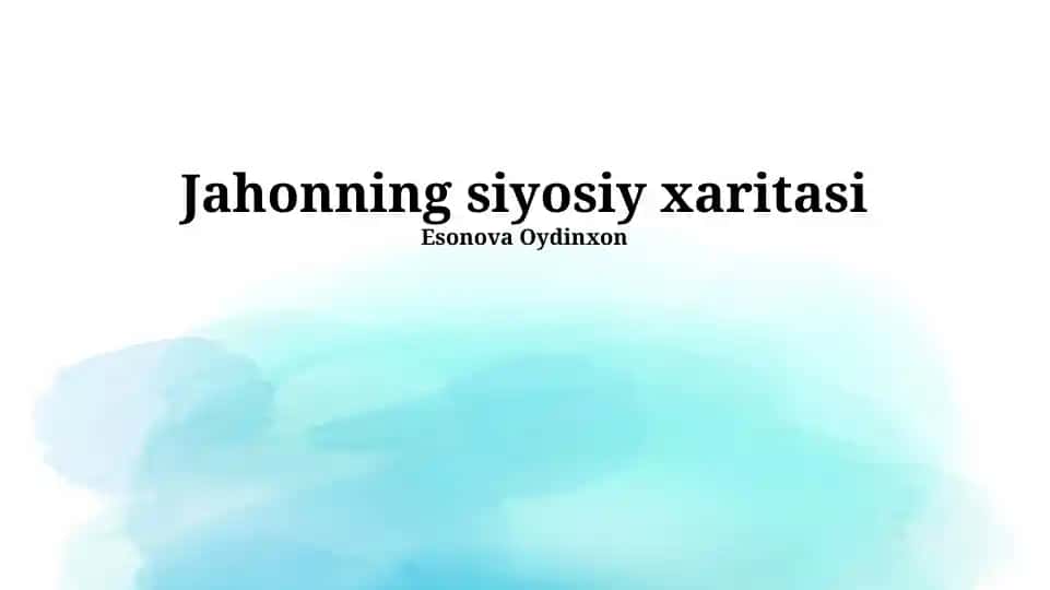 Jahonning siyosiy xaritasi