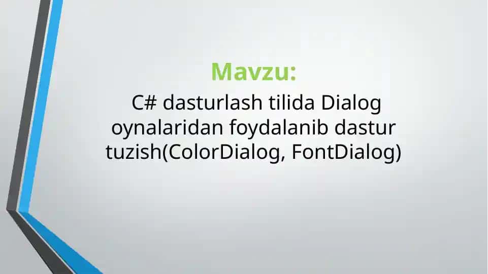 Dialog oynalari