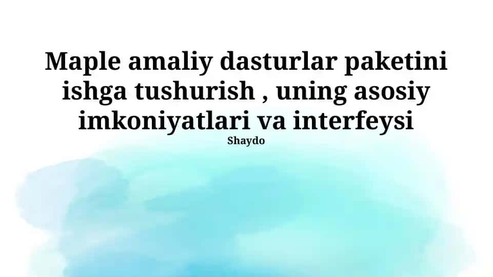 Maple amaliy dasturlar paketi