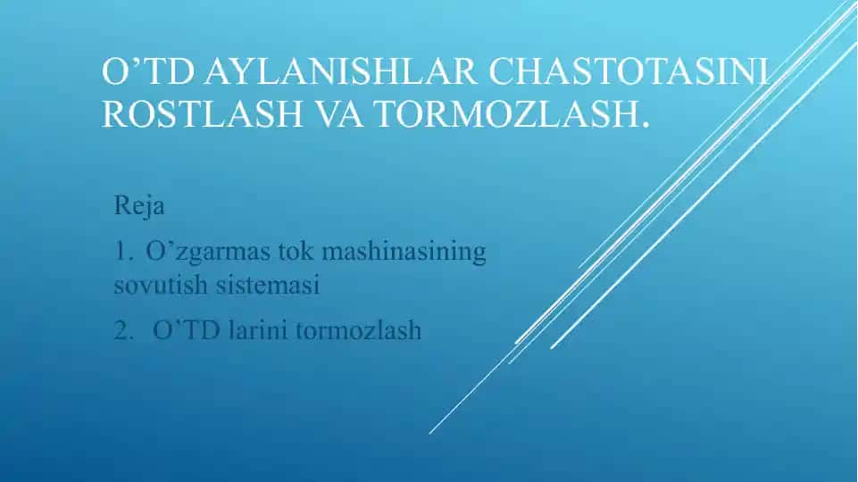 O’zgarmas tokmashinasining sovutish tizimi