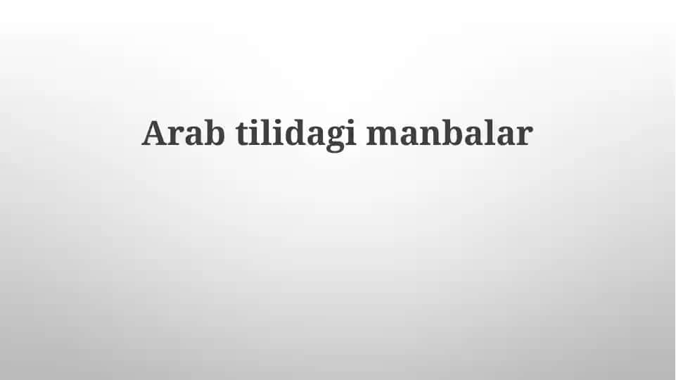 Arab manbalari