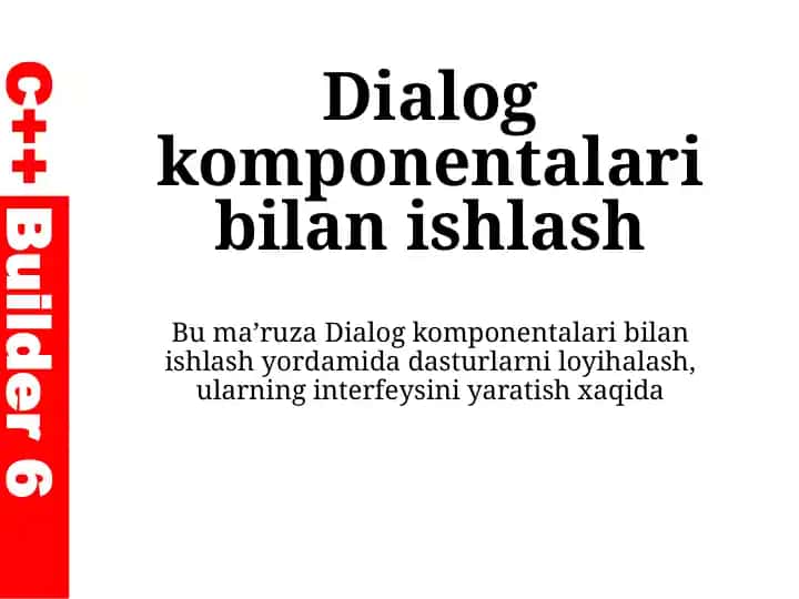 Dialogkomponentalaribilanishlash